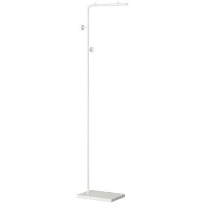 Coat Rack with Marble Base Modern Coat Stand with 2 Round Hooks Hangers for Bedroom Hallway Entryway 35x25x170 cm White
