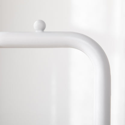 Coat Rack with Marble Base Modern Coat Stand with 2 Round Hooks Hangers for Bedroom Hallway Entryway 35x25x170 cm White