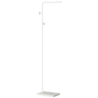 Coat Rack with Marble Base Modern Coat Stand with 2 Round Hooks Hangers for Bedroom Hallway Entryway 35x25x170 cm White