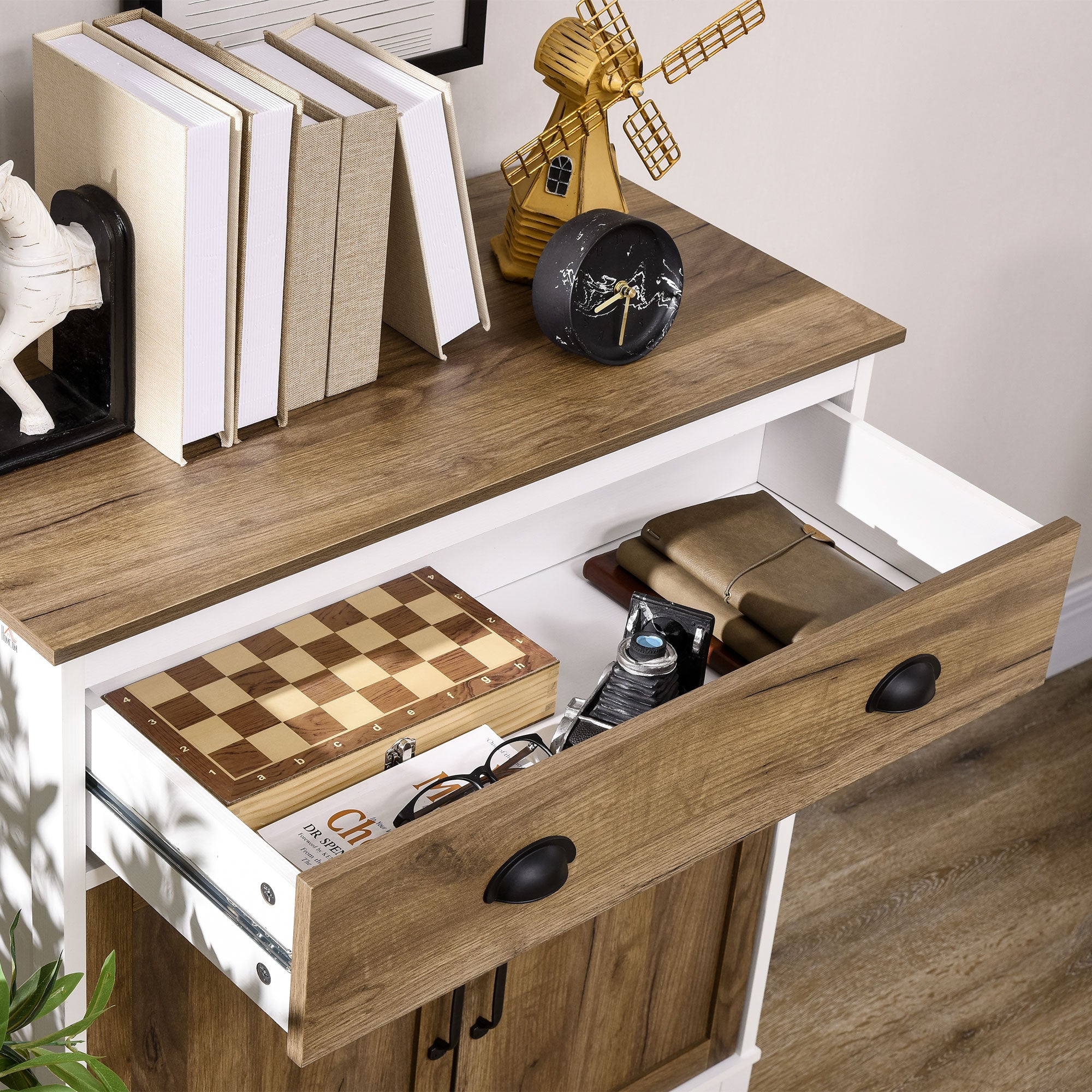 Sideboard for Living Room Storage Cabinet with Drawer 2 Doors and Adjustable Shelf for Bedroom Dining Room Kitchen 78.5x39x89.4 cm Brown