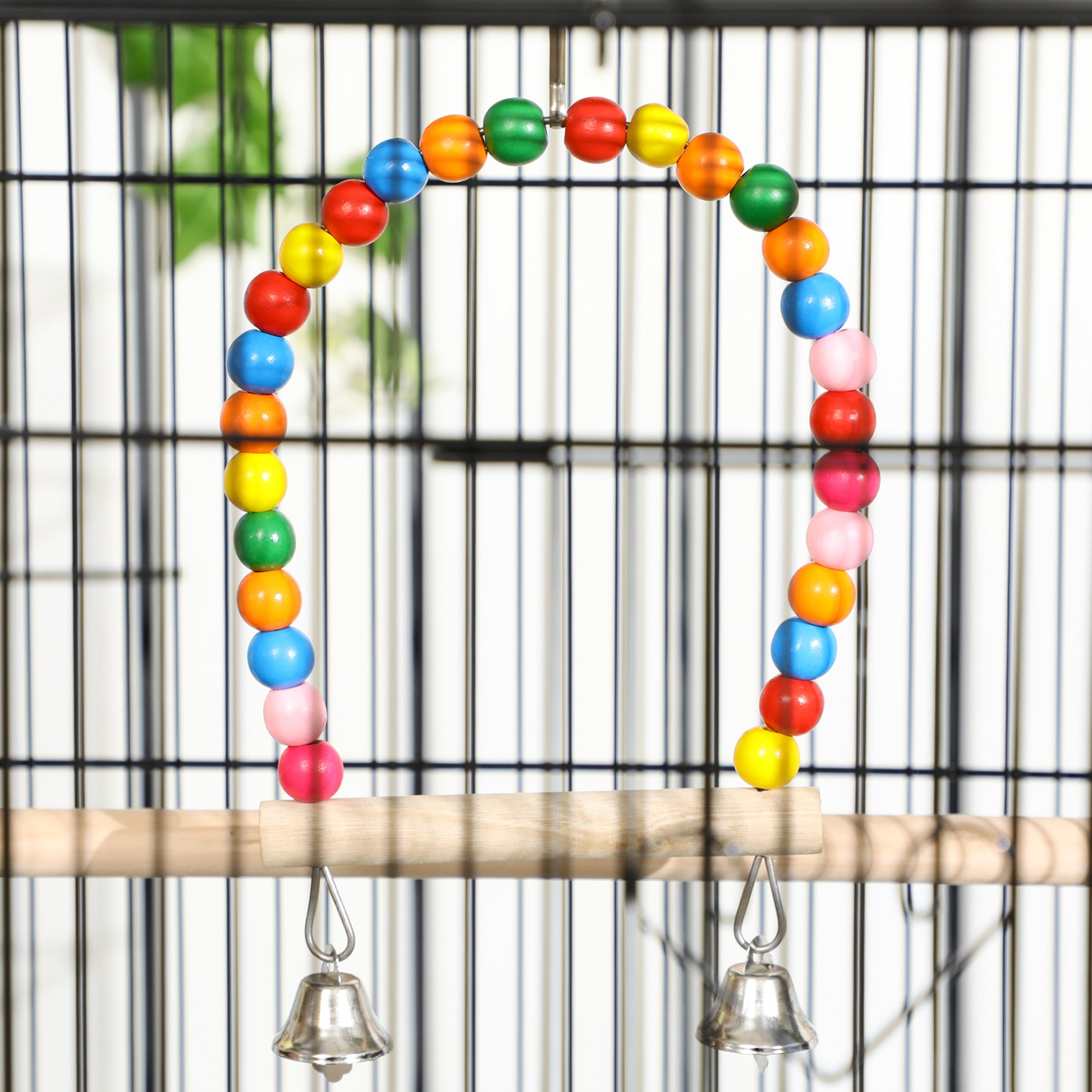 Bird Cage with Wheels Large Bird Cage with Stand Birdcage with Removable Tray Doors Feeders Perches Toys and Bottom Shelf for Canaries Parakeets 31.1x19.3x52.4 inches Black