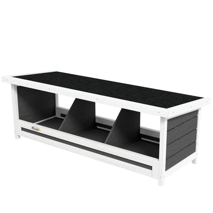 Chicken Laying Nest 3 Stalls with Asphalt Roof, Wood Construction, for Indoor and Outdoor Use, 95 x 37 x 34 cm, Gray Black