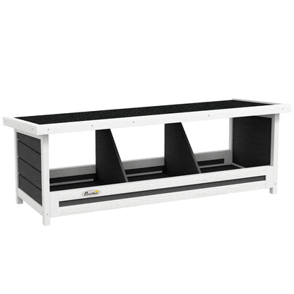 Chicken Laying Nest 3 Stalls with Asphalt Roof, Wood Construction, for Indoor and Outdoor Use, 95 x 37 x 34 cm, Gray Black