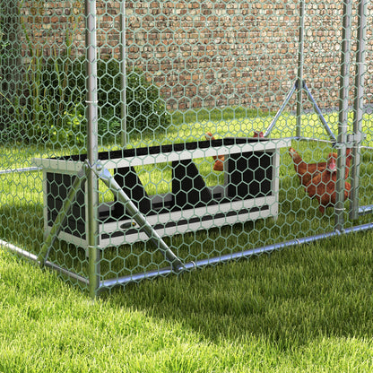 Chicken Laying Nest 3 Stalls with Asphalt Roof, Wood Construction, for Indoor and Outdoor Use, 95 x 37 x 34 cm, Gray Black