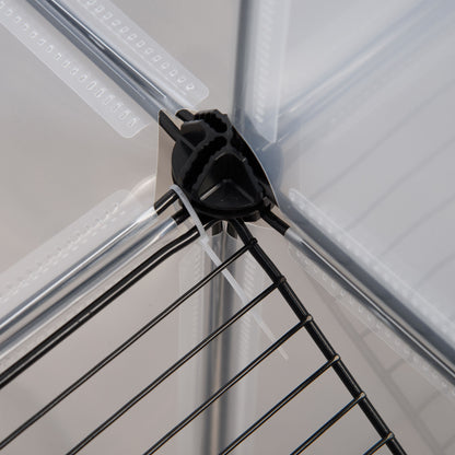 Small Animal Cage Pet Playpen with 27 Panels and Customizable Shape for Guinea Pigs Rabbits Chinchillas 140x70x70 cm Transparent