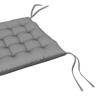 Set of 6 garden chair cushions, Padded outdoor cushions, great comfort cm with ties, dimensions 40L x 40W cm Gray