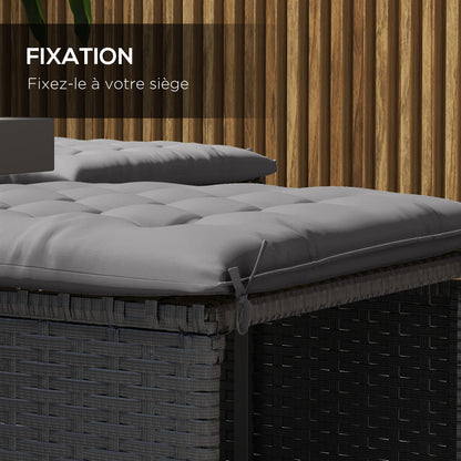 Set of 6 garden chair cushions, Padded outdoor cushions, great comfort cm with ties, dimensions 40L x 40W cm Gray