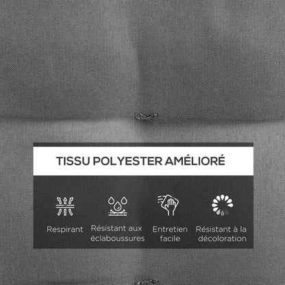 Set of 6 garden chair cushions, Padded outdoor cushions, great comfort cm with ties, dimensions 40L x 40W cm Gray