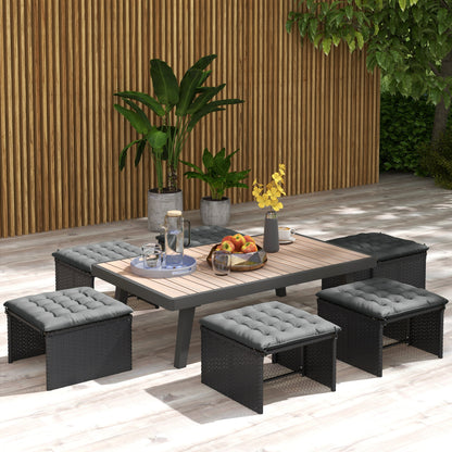 Set of 6 garden chair cushions, Padded outdoor cushions, great comfort cm with ties, dimensions 40L x 40W cm Gray