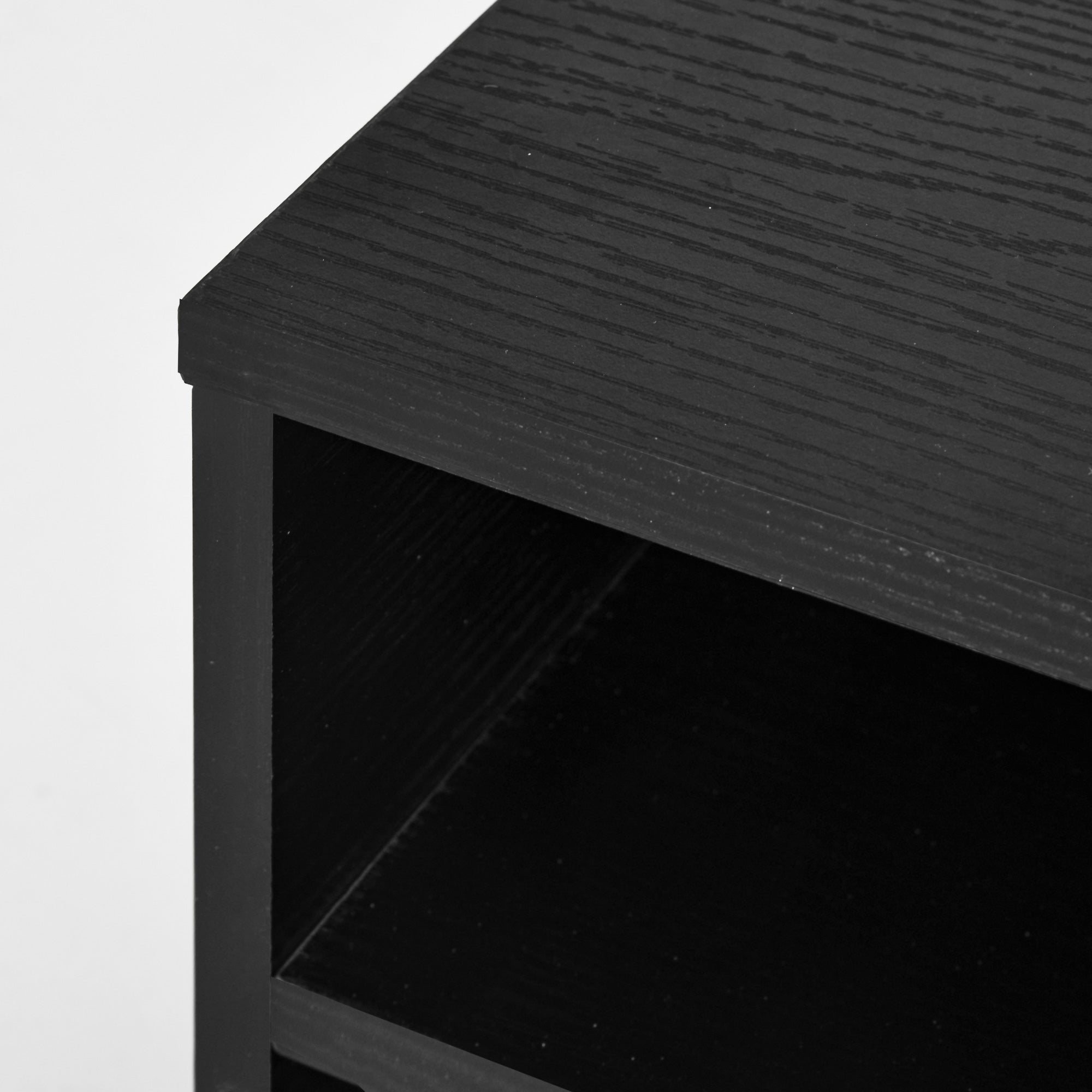 Mobile Printer Stand with 3 Open Compartments, Printer Stand for Office and Compact Study Documents at 2 Levels, 47x40x22.5 cm, Black