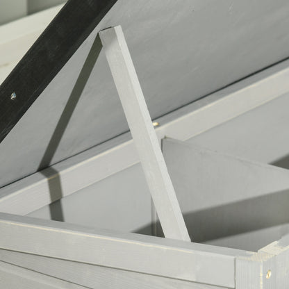 Wooden Rabbit Hutch Outdoor Shelter for Small Pets Rabbits Guinea Pigs with Removable Tray and Asphalt Roof 84x43x70 cm Gray and Black