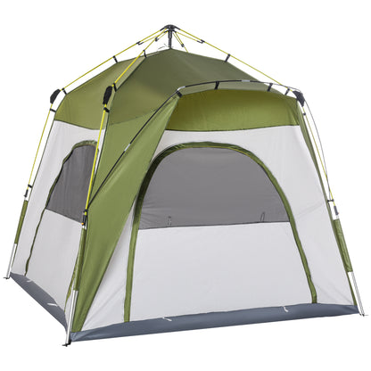 Dome Tent for 4 people - Light, stable, waterproof, UV 50+ pop-up camping tent with hook, door, window, ground sheet, family tent with 1000mm water column tent for camping, travel, trekking, garden