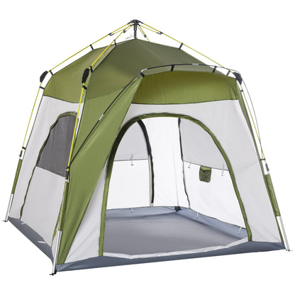 Dome Tent for 4 people - Light, stable, waterproof, UV 50+ pop-up camping tent with hook, door, window, ground sheet, family tent with 1000mm water column tent for camping, travel, trekking, garden