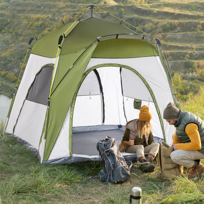 Dome Tent for 4 people - Light, stable, waterproof, UV 50+ pop-up camping tent with hook, door, window, ground sheet, family tent with 1000mm water column tent for camping, travel, trekking, garden