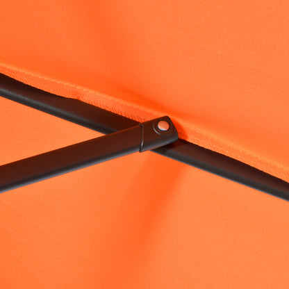 Umbrella Ø196 cm, hexagonal balcony umbrella beach umbrella wind resistant stable market umbrella crank umbrella sun protection for beach balcony garden, Orange