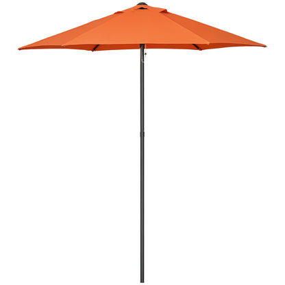 Umbrella Ø196 cm, hexagonal balcony umbrella beach umbrella wind resistant stable market umbrella crank umbrella sun protection for beach balcony garden, Orange