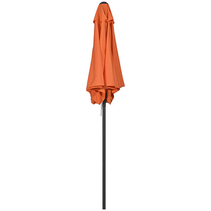 Umbrella Ø196 cm, hexagonal balcony umbrella beach umbrella wind resistant stable market umbrella crank umbrella sun protection for beach balcony garden, Orange