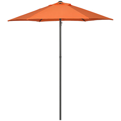 Umbrella Ø196 cm, hexagonal balcony umbrella beach umbrella wind resistant stable market umbrella crank umbrella sun protection for beach balcony garden, Orange