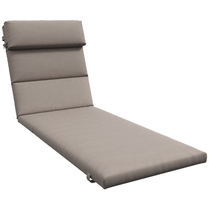 Sun Lounger and Sunbed Cushion, Padded Cushion with Headrest and Durable Water Resistant Polyester Ties, Dark Grey