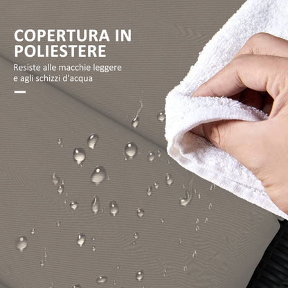 Sun Lounger and Sunbed Cushion, Padded Cushion with Headrest and Durable Water Resistant Polyester Ties, Dark Grey