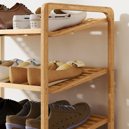 3-Tier Bamboo Shoe Rack for 12 Pairs of Shoes Entryway Shoe Storage Organizer 76x33x50.8 cm Natural