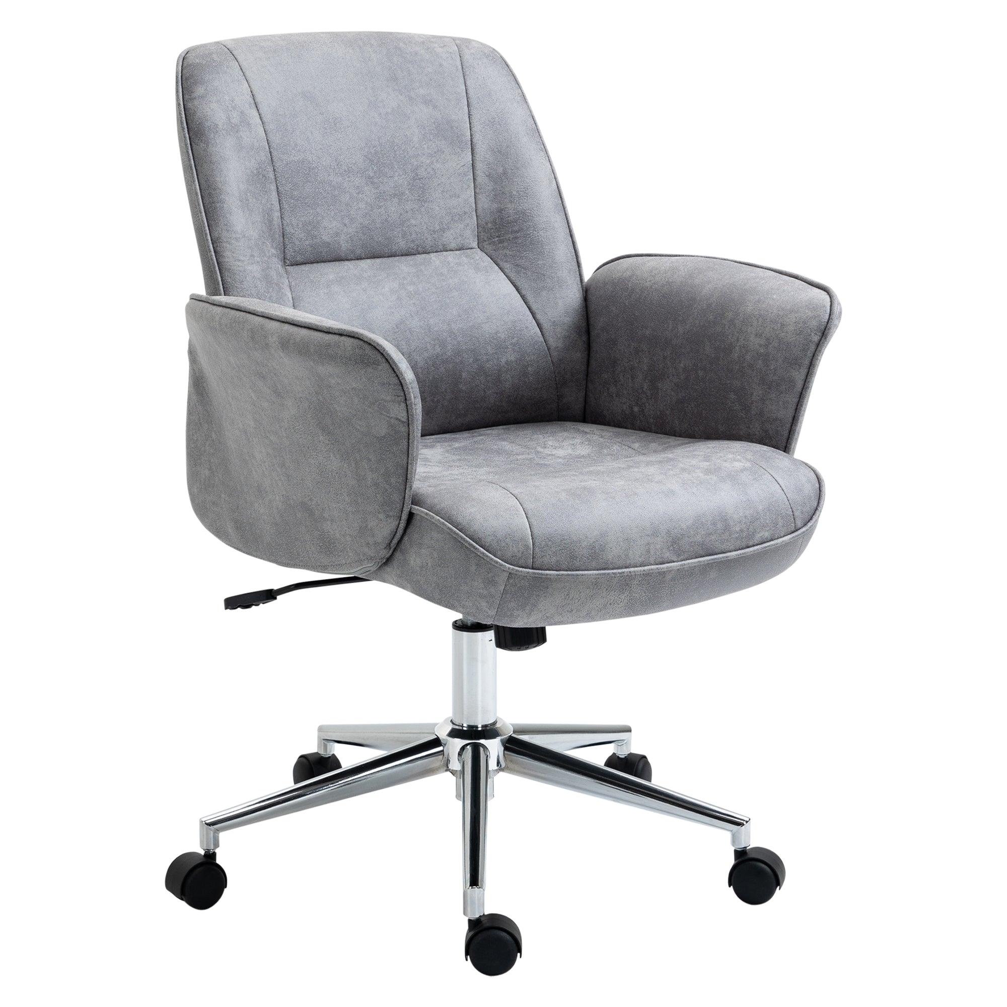 Office Chair with Tilt Function Desk Chair Height Adjustable Swivel Chair Ergonomic Work Chair Modern Supports up to 120 kg Microfiber Light Gray 67 x 69 x 92-102 cm