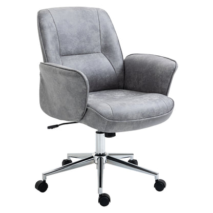 Office Chair with Tilt Function Desk Chair Height Adjustable Swivel Chair Ergonomic Work Chair Modern Supports up to 120 kg Microfiber Light Gray 67 x 69 x 92-102 cm