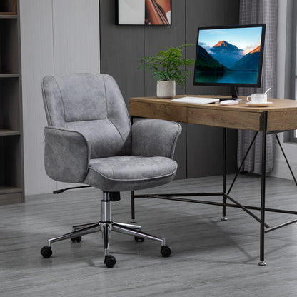 Office Chair with Tilt Function Desk Chair Height Adjustable Swivel Chair Ergonomic Work Chair Modern Supports up to 120 kg Microfiber Light Gray 67 x 69 x 92-102 cm