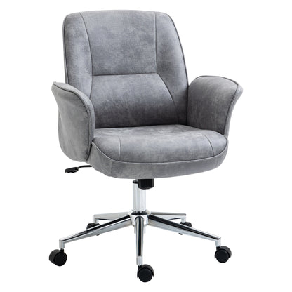 Office Chair with Tilt Function Desk Chair Height Adjustable Swivel Chair Ergonomic Work Chair Modern Supports up to 120 kg Microfiber Light Gray 67 x 69 x 92-102 cm