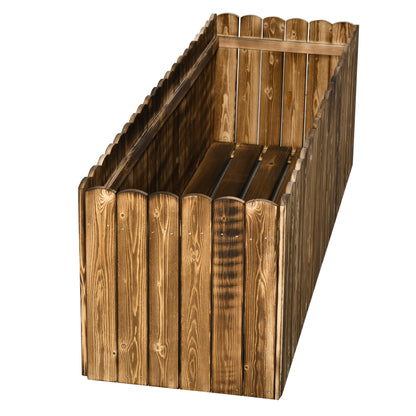 Raised Garden Bed Planter Box Herb Flower Vegetable Plant Flower Box Pine Wood 120 x 40 x 40 cm