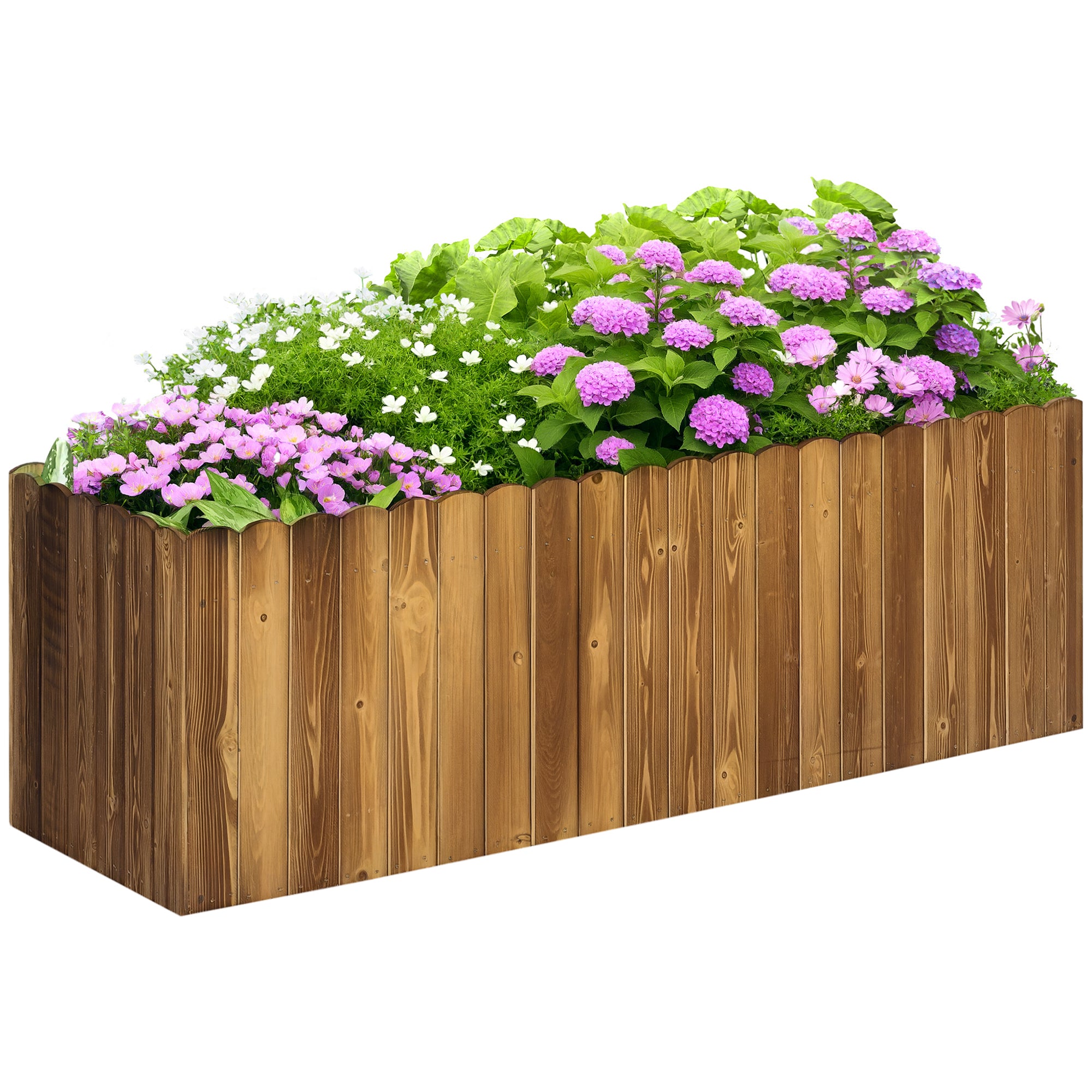 Raised Garden Bed Planter Box Herb Flower Vegetable Plant Flower Box Pine Wood 120 x 40 x 40 cm