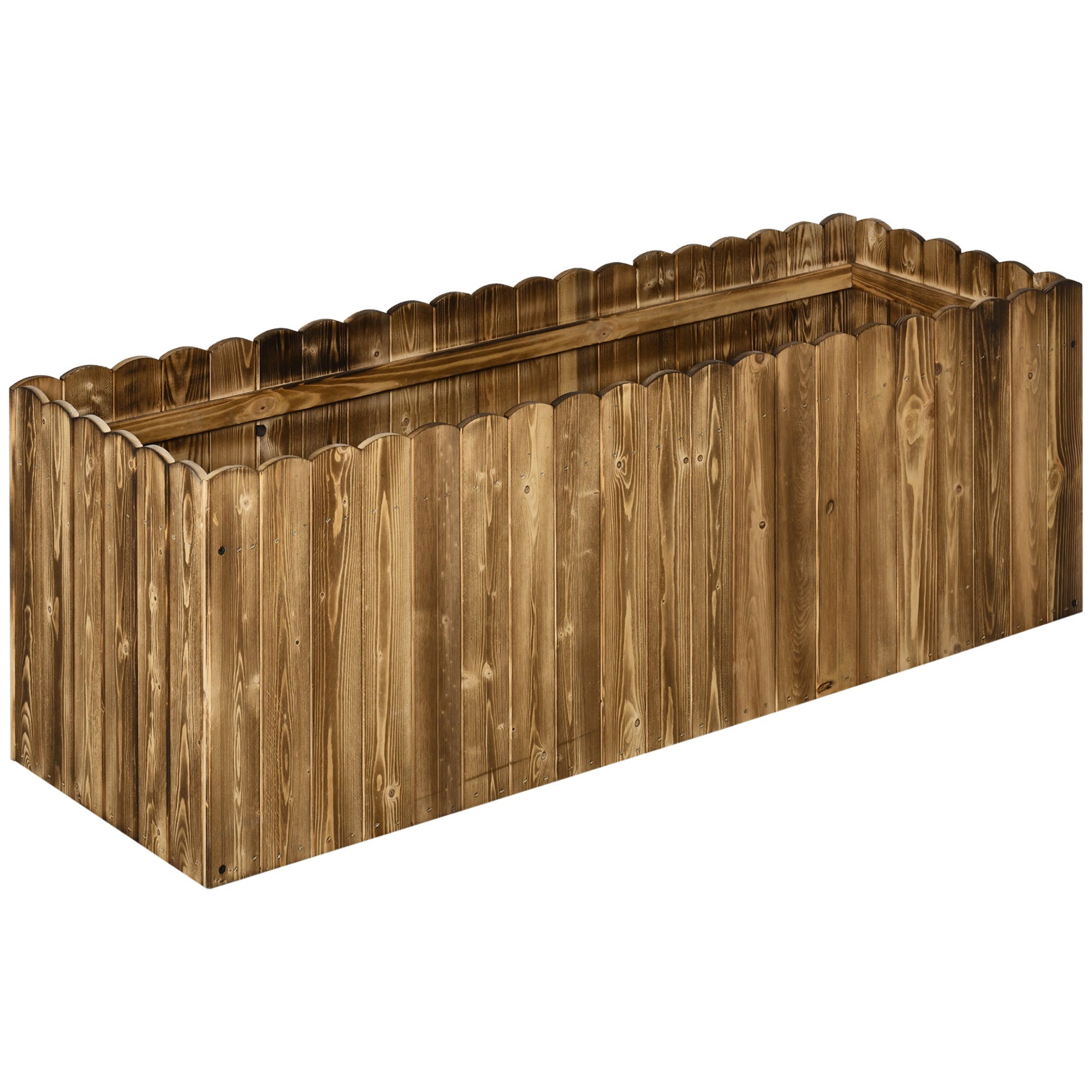 Raised Garden Bed Planter Box Herb Flower Vegetable Plant Flower Box Pine Wood 120 x 40 x 40 cm