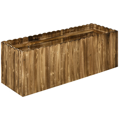 Raised Garden Bed Planter Box Herb Flower Vegetable Plant Flower Box Pine Wood 120 x 40 x 40 cm