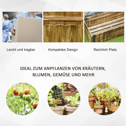 Raised Garden Bed Planter Box Herb Flower Vegetable Plant Flower Box Pine Wood 120 x 40 x 40 cm