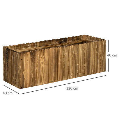 Raised Garden Bed Planter Box Herb Flower Vegetable Plant Flower Box Pine Wood 120 x 40 x 40 cm