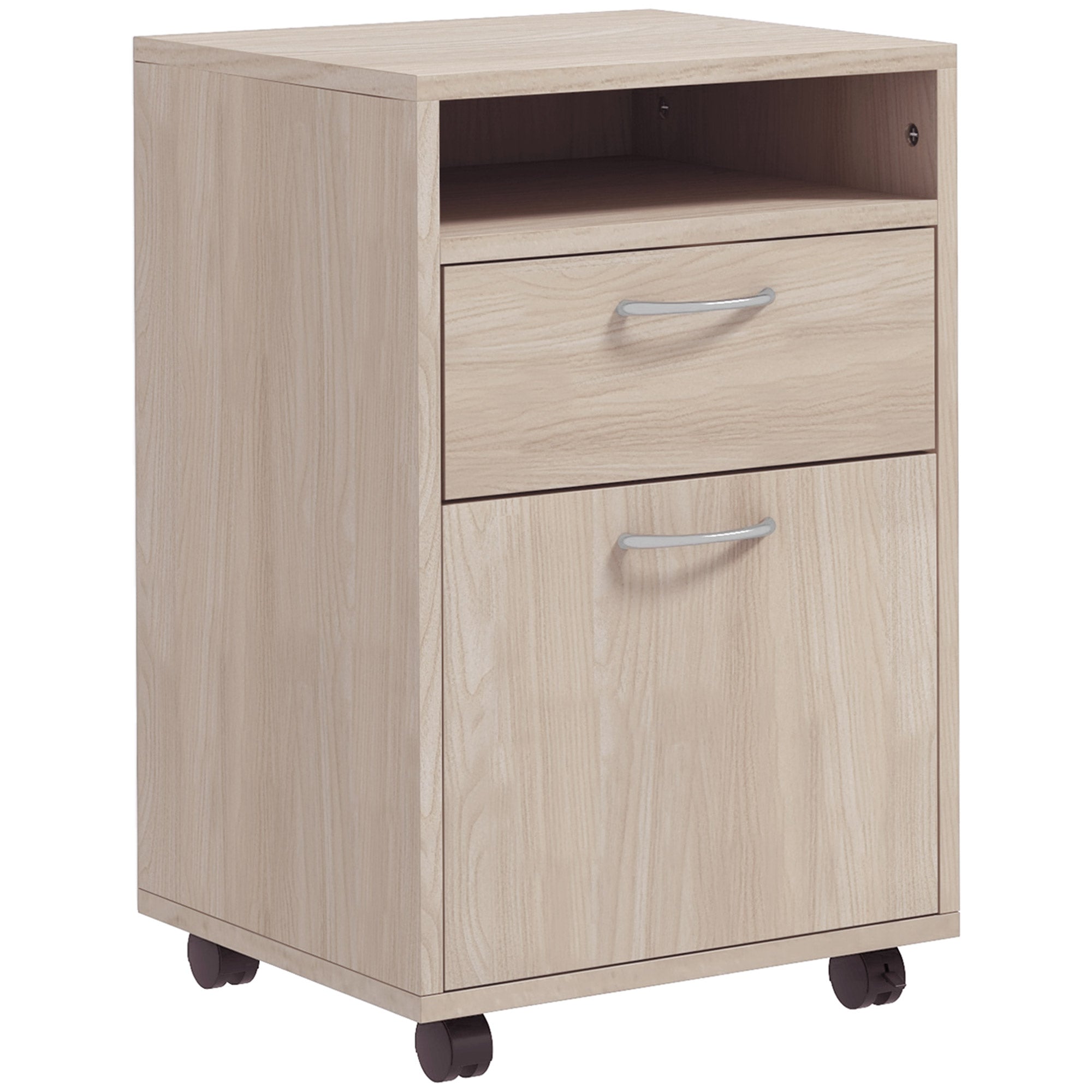 Office Cabinet Office Storage on Wheels Drawer Cupboard Shelf Particle Board Oak