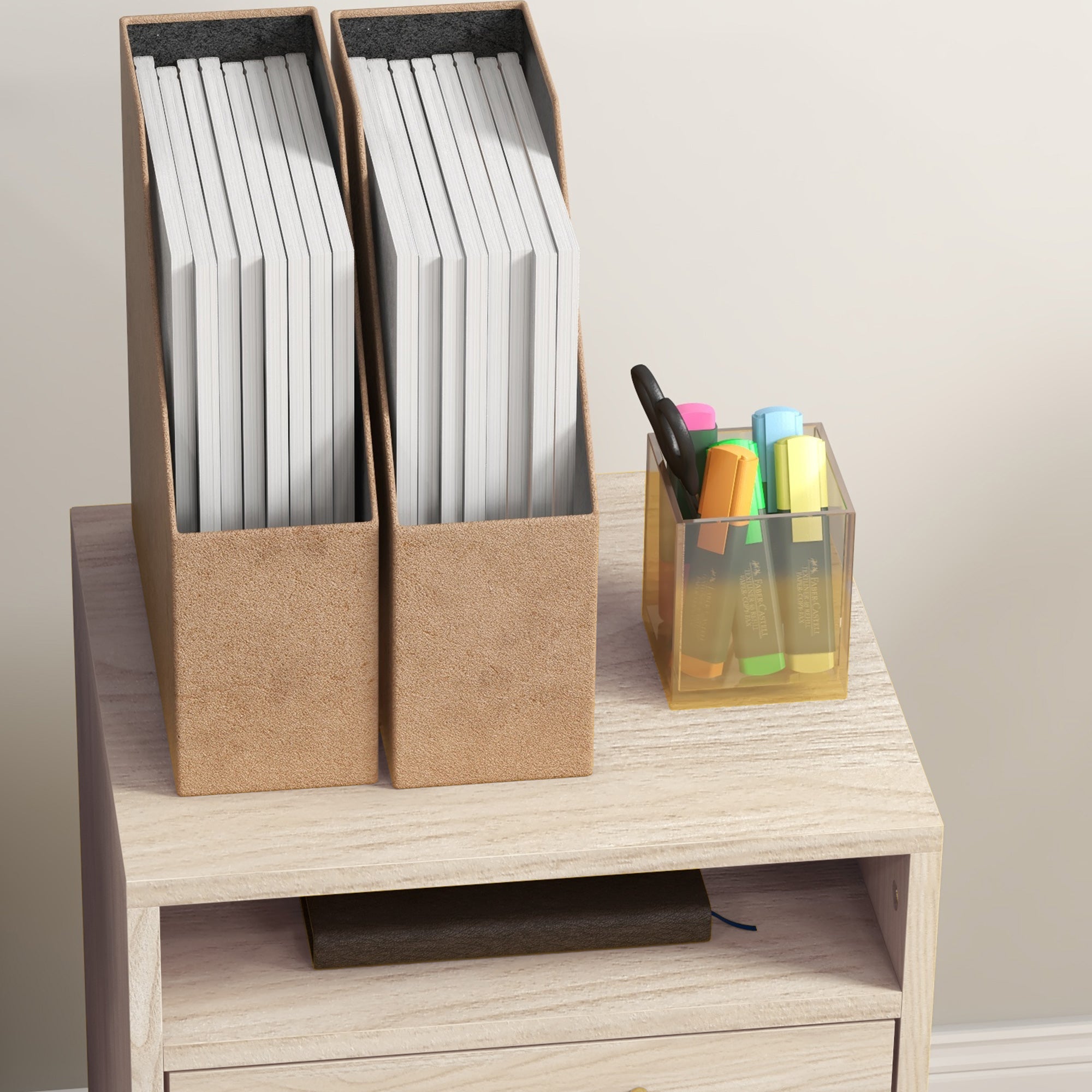 Office Cabinet Office Storage on Wheels Drawer Cupboard Shelf Particle Board Oak