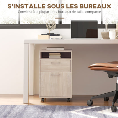 Office Cabinet Office Storage on Wheels Drawer Cupboard Shelf Particle Board Oak