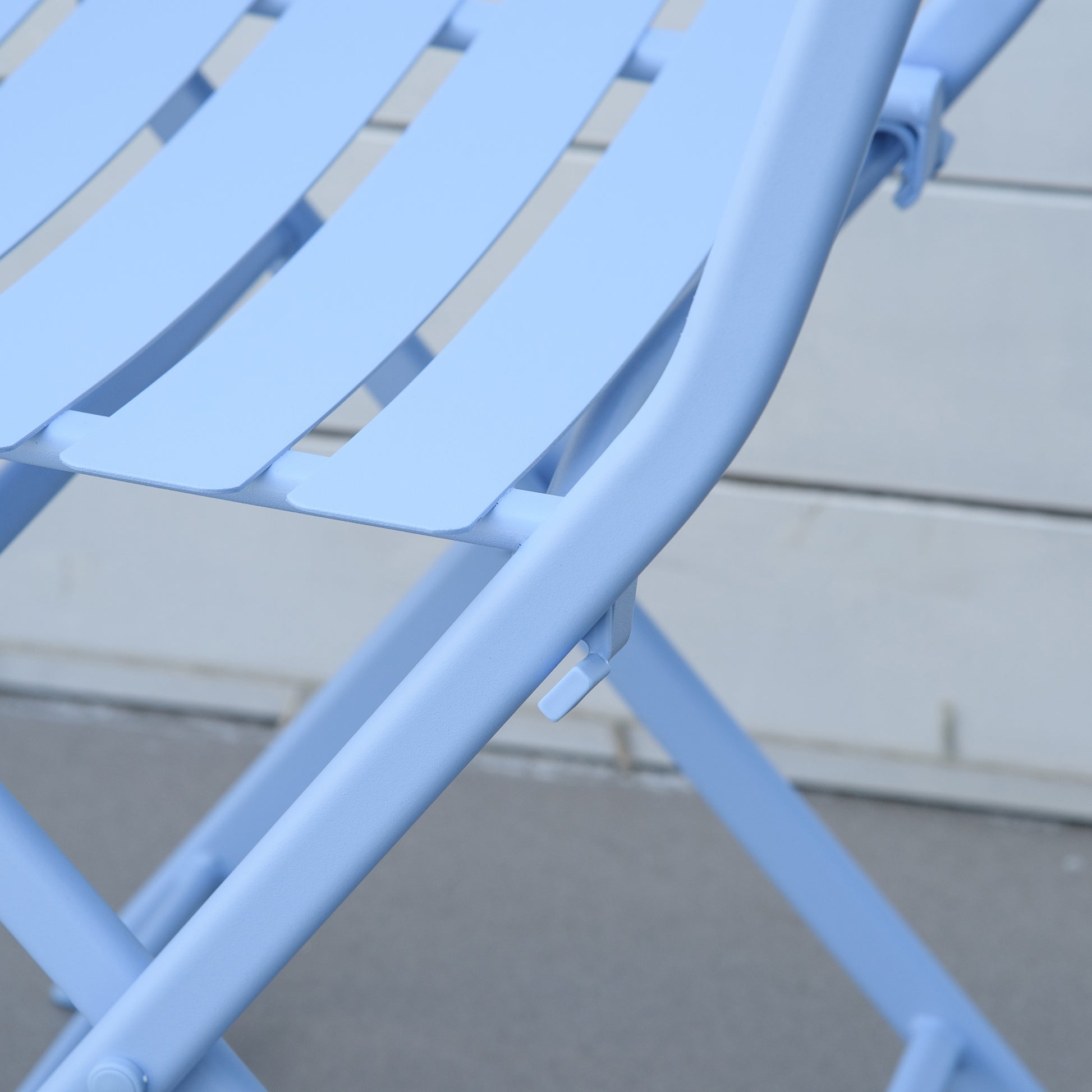 3-piece Garden Set Bistro Table with 2 Chairs for Yard Garden Foldable Light Blue