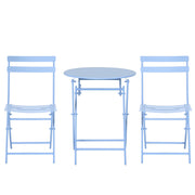 3-piece Garden Set Bistro Table with 2 Chairs for Yard Garden Foldable Light Blue