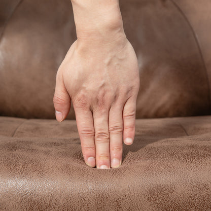 Recliner with Footstool, Swivel TV Armchair with Reclining Function, Upholstered Armchair for Living Room, Bedroom, Microfiber Brown, 78 x 82.5 x 109 cm