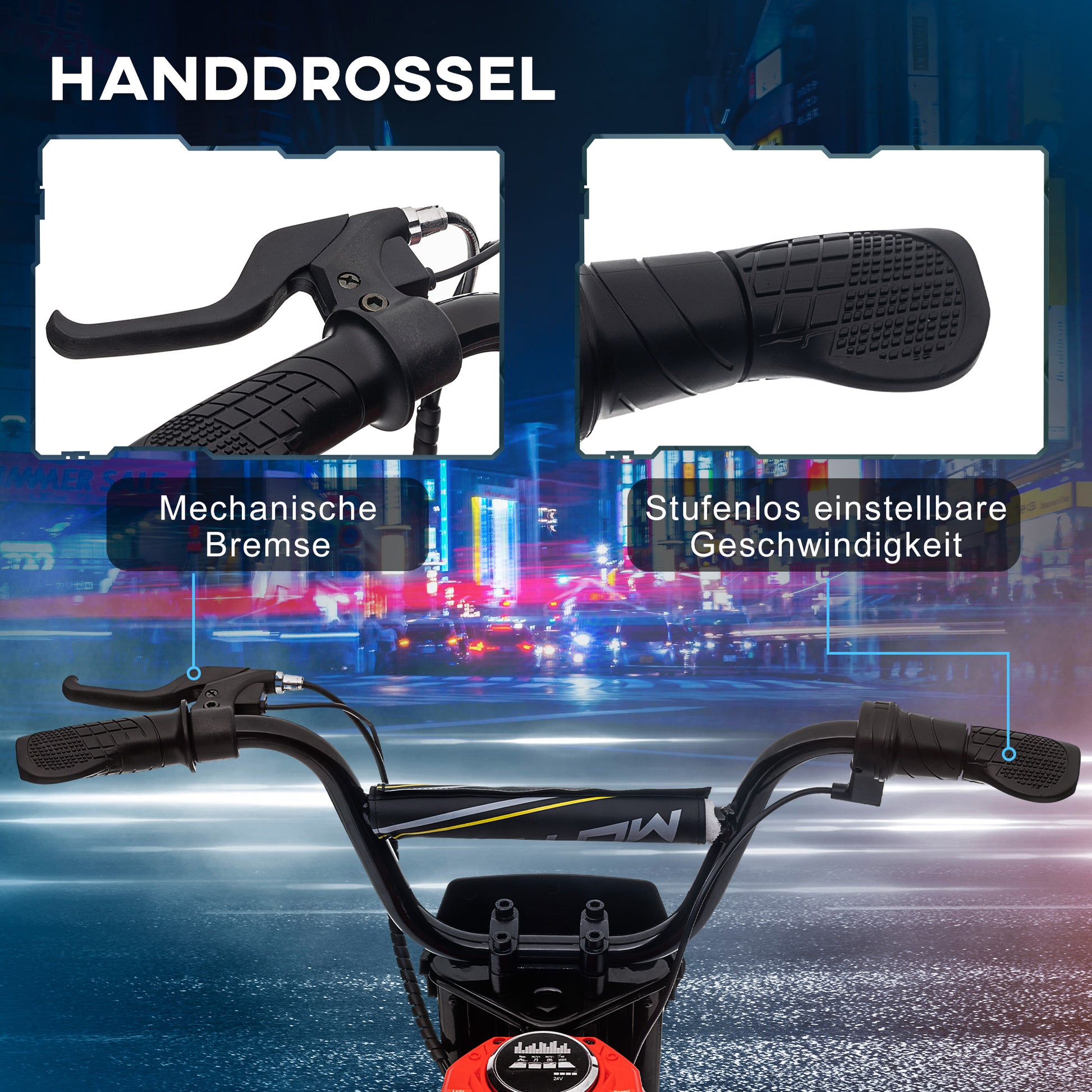 Electric Motorcycle for Kids with 24V 350W Motor, 8-16 KM/H Speed Mode, 12-Inch Air Tires, Electric Motorcycle with Music Headlights, Moto Cross for Children 8-12 Years Red