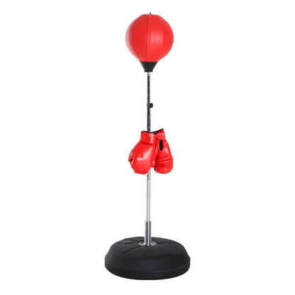 Punching Ball Set 126-144cm Height Adjustable Boxing Stand with Stand Pear Gloves Pump Freestanding Punching Bag Speedball Boxing Stand Box Trainer for Adults Teens