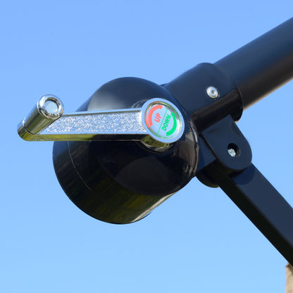 Offset Umbrella 2.7x2.7m with Adjustable Canopy, Cross Base, Air Vents, Crank, Metal and Polyester Garden Umbrella, for Courtyard Terrace, Light Brown