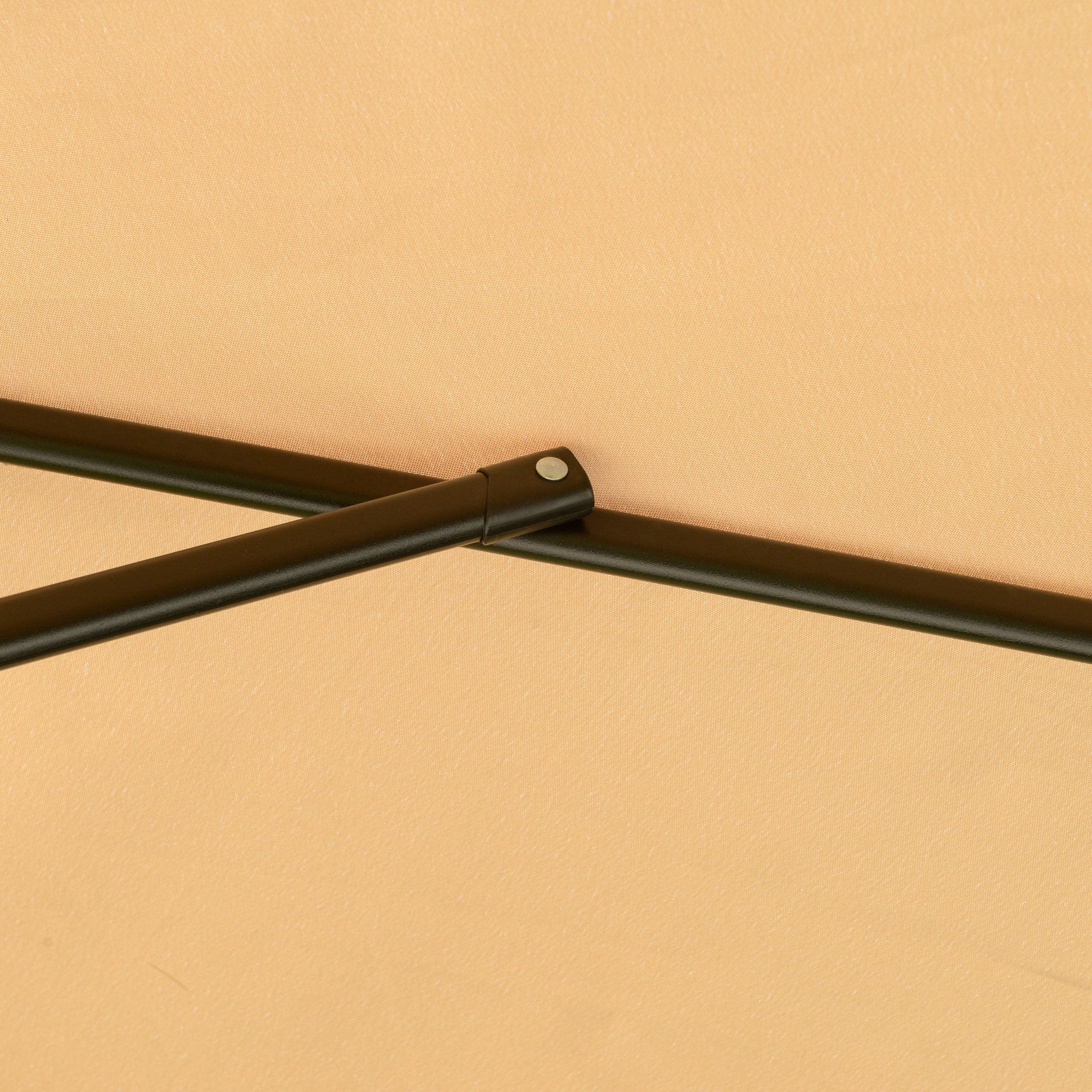 Offset Umbrella 2.7x2.7m with Adjustable Canopy, Cross Base, Air Vents, Crank, Metal and Polyester Garden Umbrella, for Courtyard Terrace, Light Brown