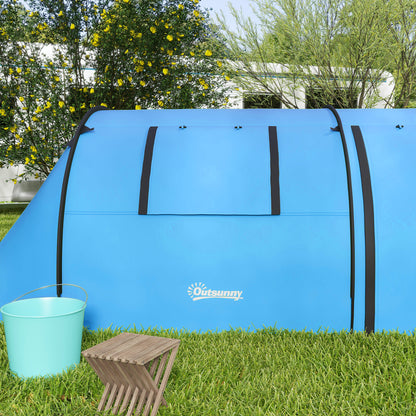 3-Person Family Camping Tent — Foldable Lightweight Tent with Doors, Windows & Hanging Hook, Carry Bag, 3000 mm Waterproof, 470 x 220 x 150 cm (Sky Blue)