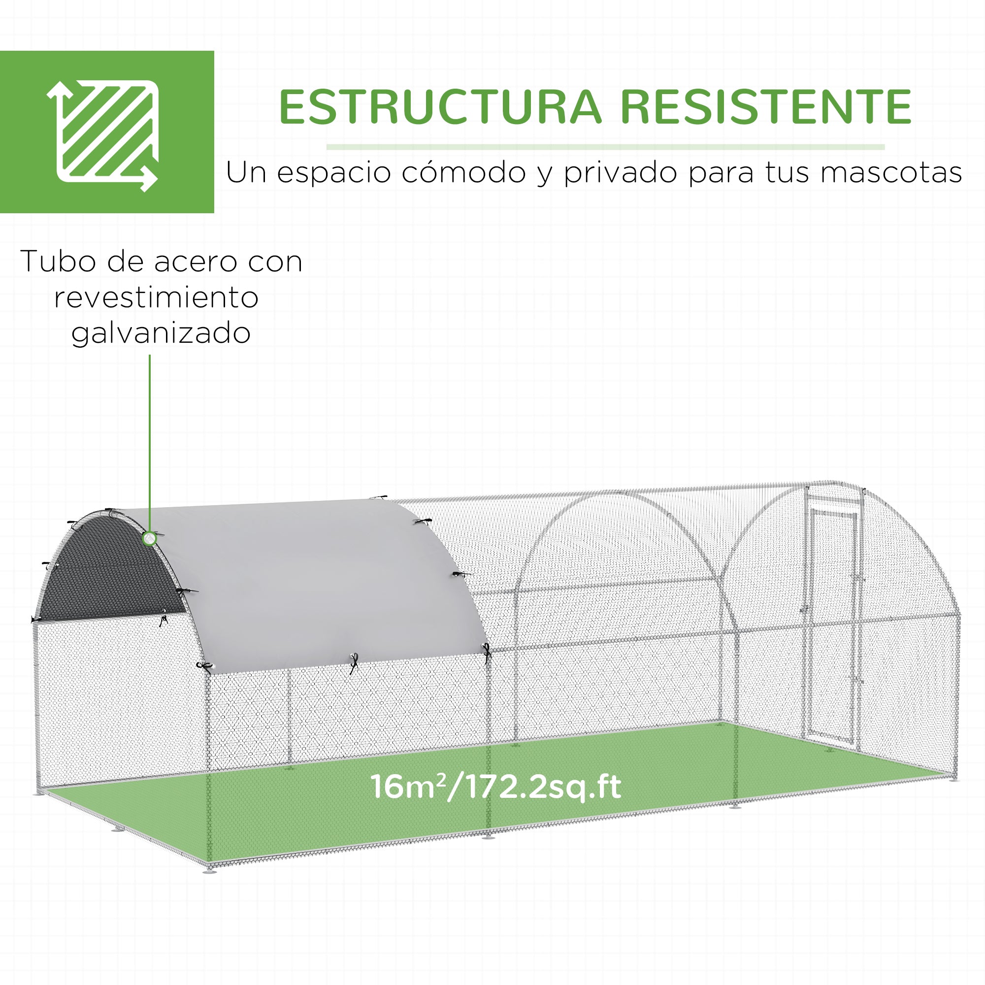 Large Outdoor Chicken Coop Galvanized Steel 280x570x197 cm Chicken Cage Oxford Waterproof and UV-Resistant Cover for Yard Silver