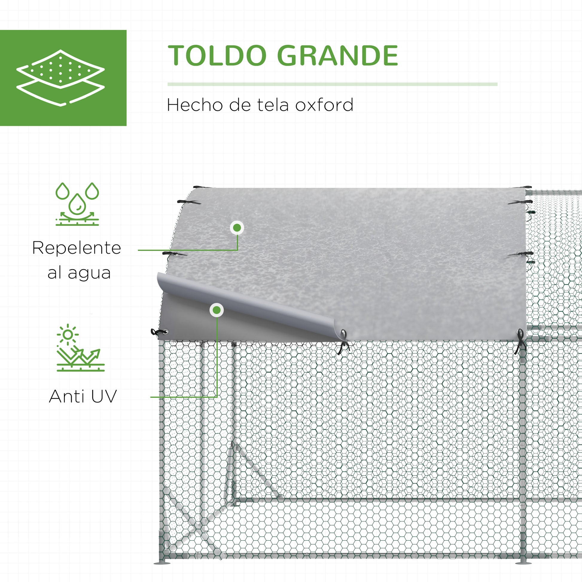 Large Outdoor Chicken Coop Galvanized Steel 280x570x197 cm Chicken Cage Oxford Waterproof and UV-Resistant Cover for Yard Silver