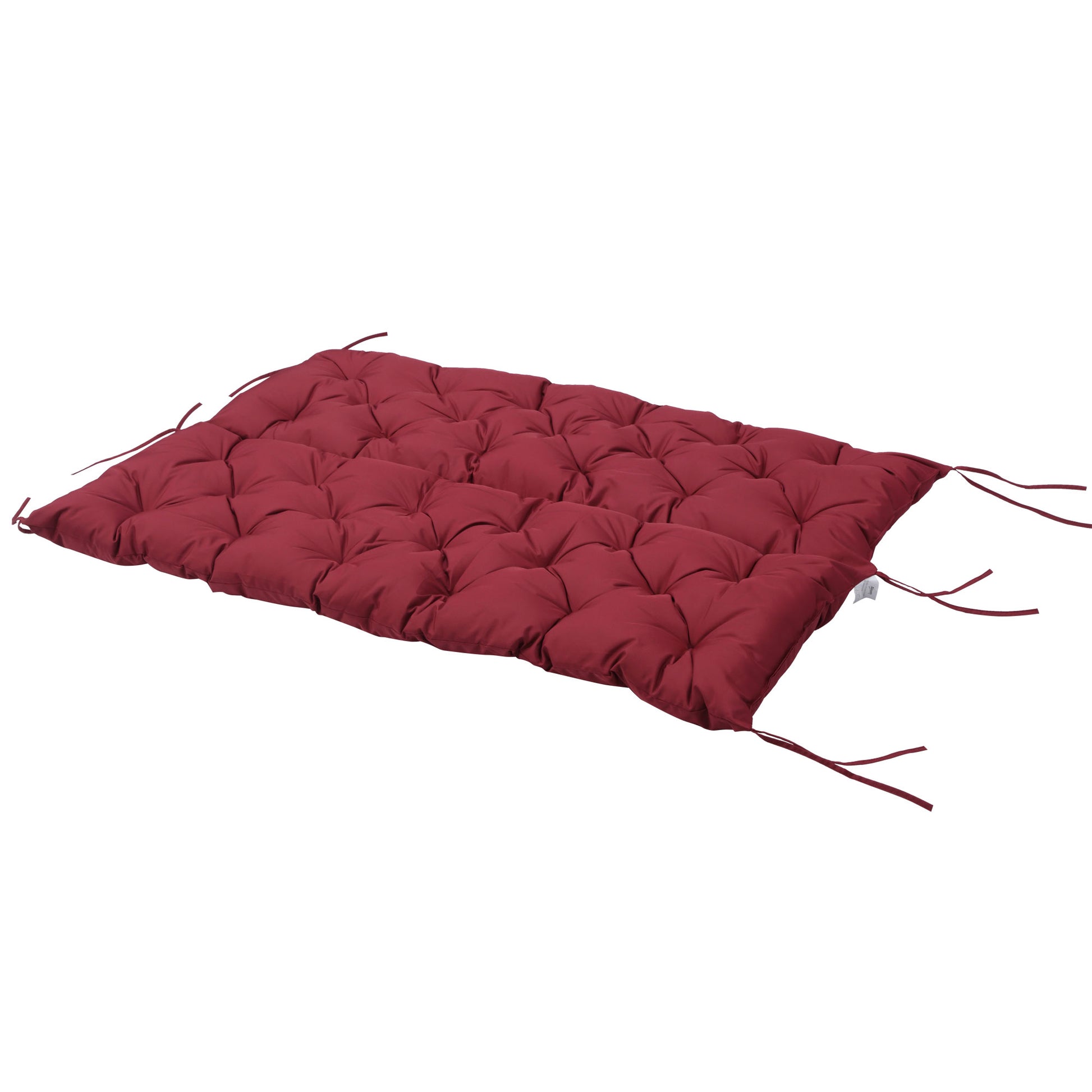 3 Seater Bench Cushion 150 x 98 x 8 cm Seat Cushion with Straps Back Cushion for Indoor/Outdoor Cushion for Bench Garden Bench Garden Furniture Porch Swings Red