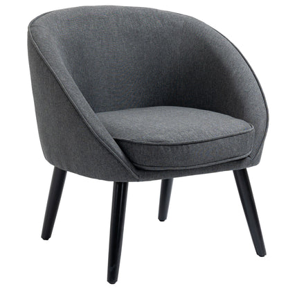 Lounge Chair Cocktail Chair Living Room Chair Office Chair Upholstered Chair for Living Room, Bedroom, Children's Room, Dining Room Modern with Linen Look Wood Gray 71 x 65 x 75 cm